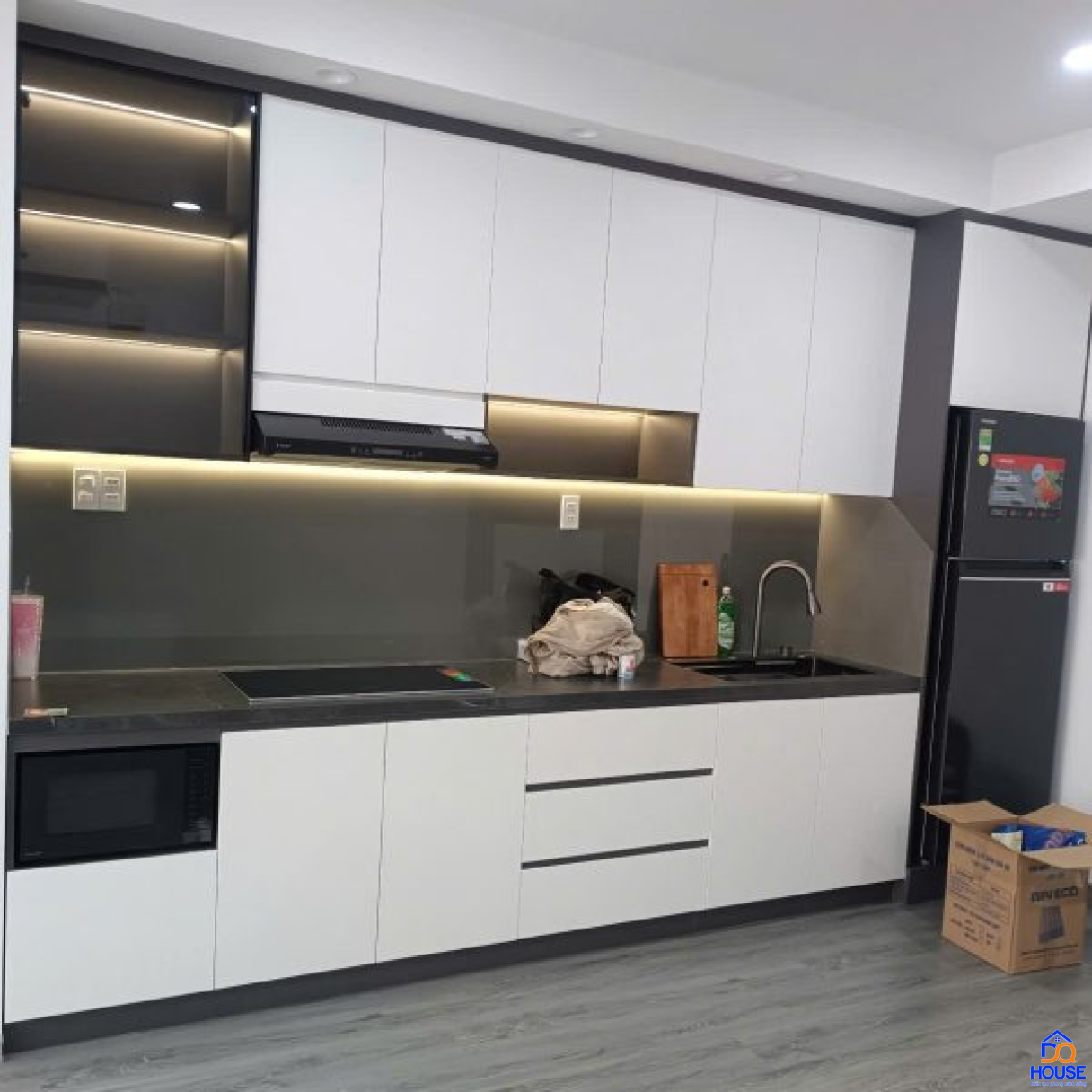 Tủ bếp MDF cánh melamine