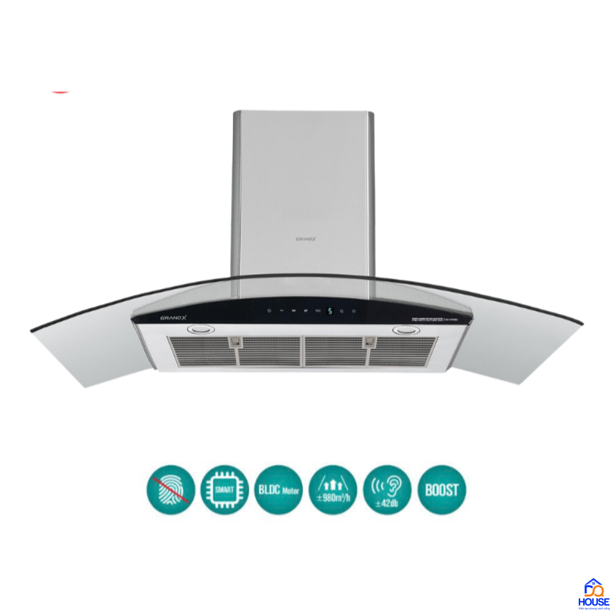 Máy hút mùi kính cong GrandX GX H70C62(GX H70C62S) 