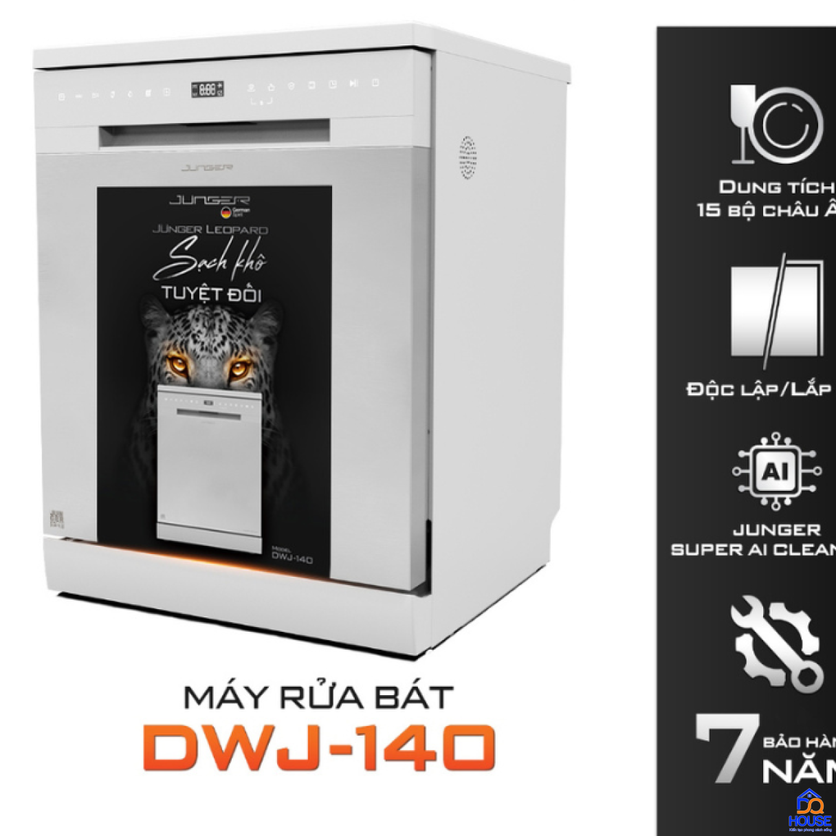 Máy rửa bát 15 bộ Junger Leopard DWJ-140 