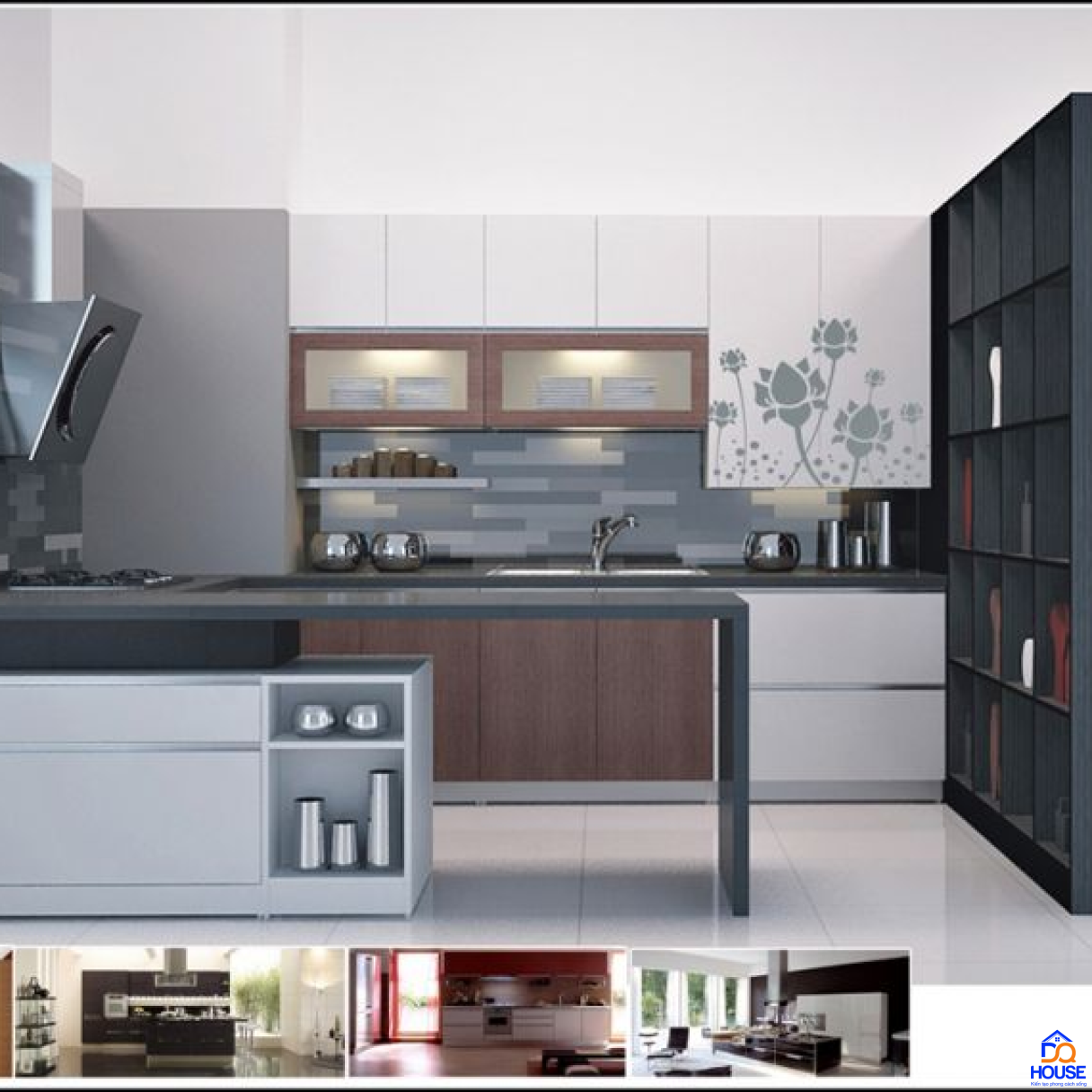 Tủ bếp chữ U hiện đại 6