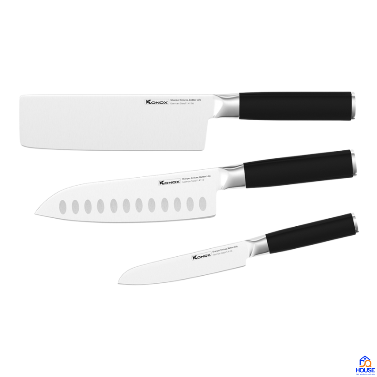 Bộ dao làm bếp 3 món Konox Alder Set 