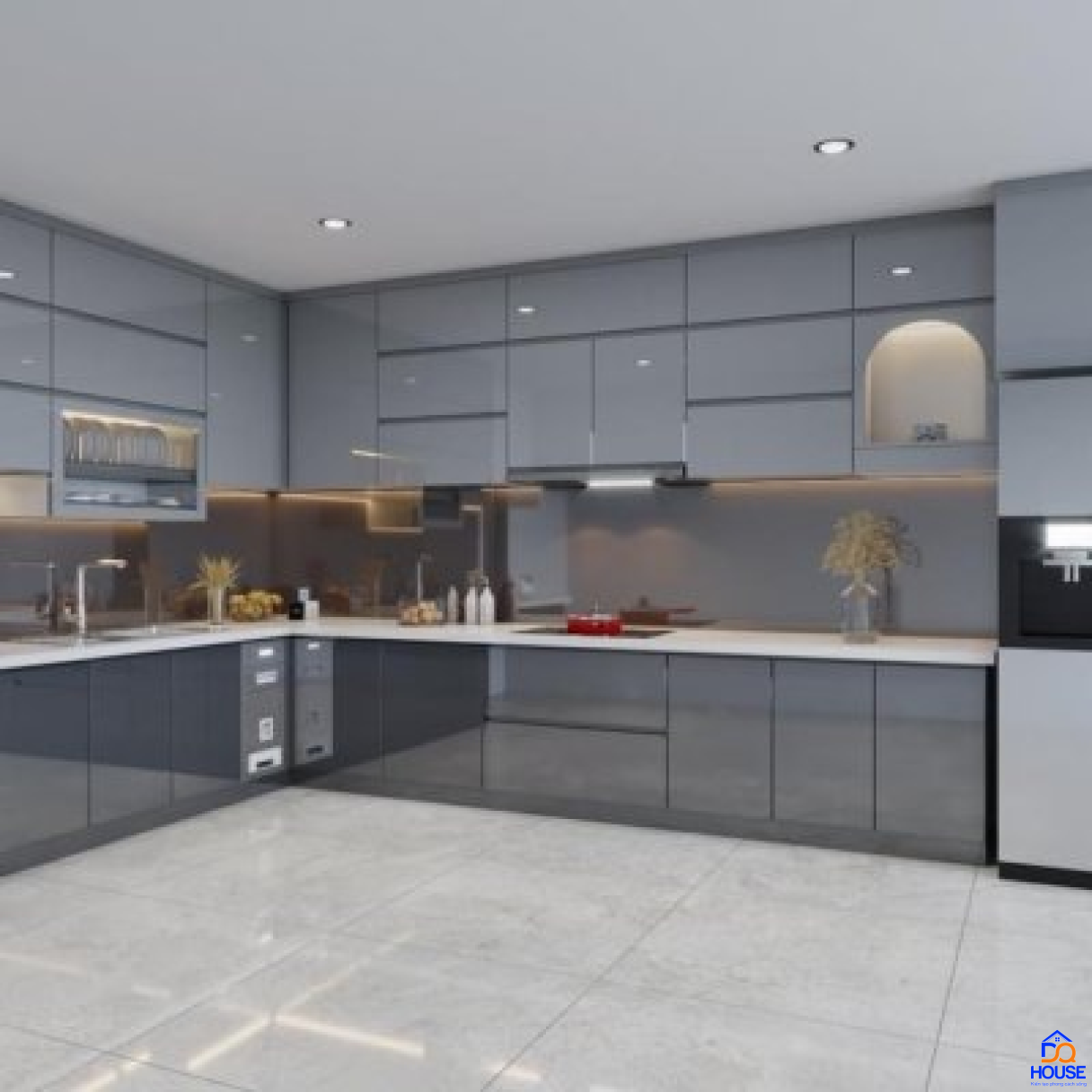 Tủ bếp Acrylic mẫu mới 52
