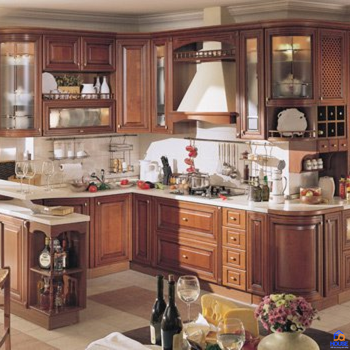 Tủ bếp gỗ Căm xe hiện đại 23