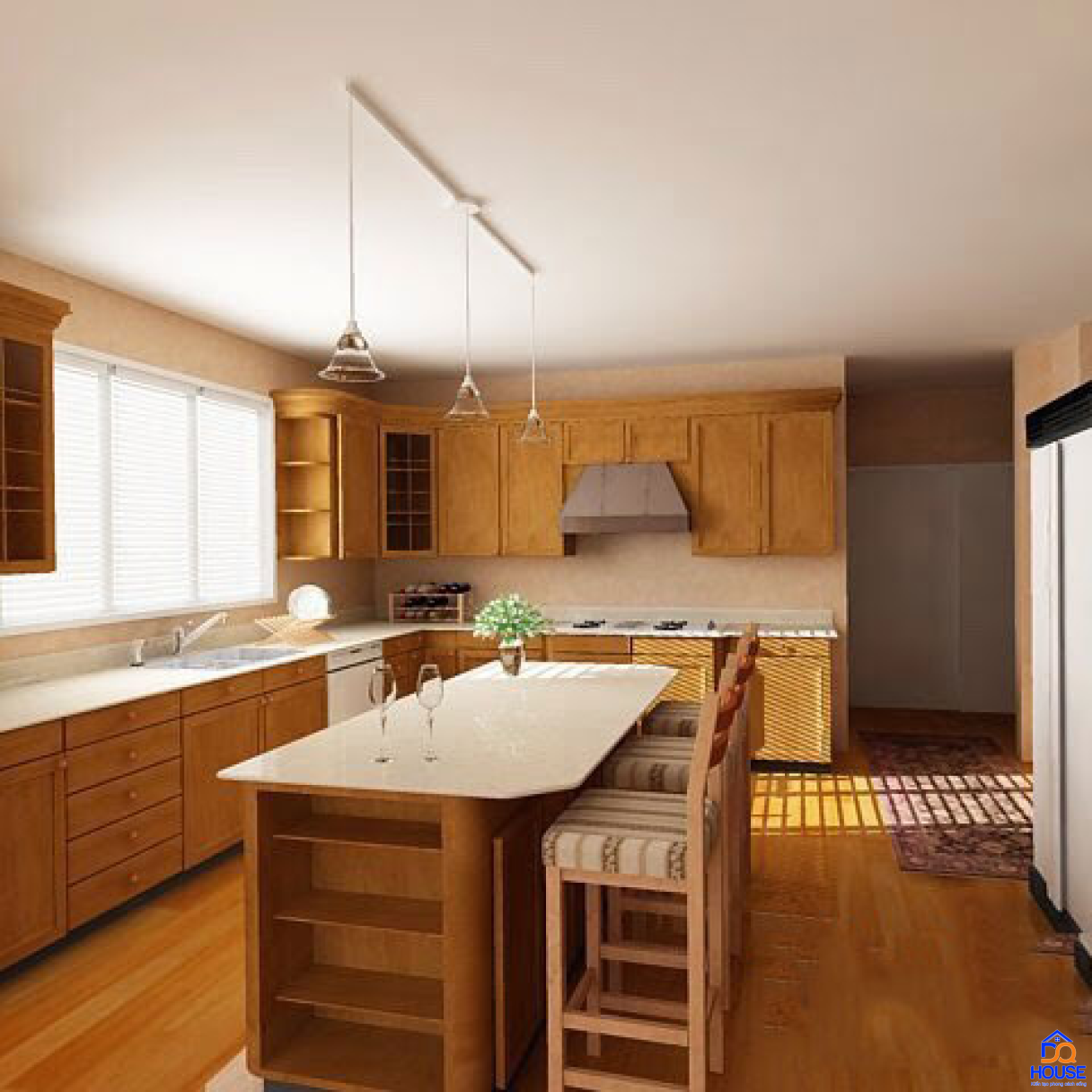 Tủ bếp gỗ sồi Mỹ hiện đại 17