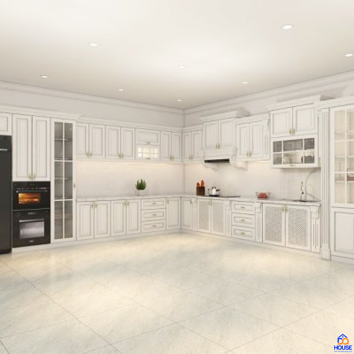 Tủ bếp gỗ sồi Nga mẫu mới 36