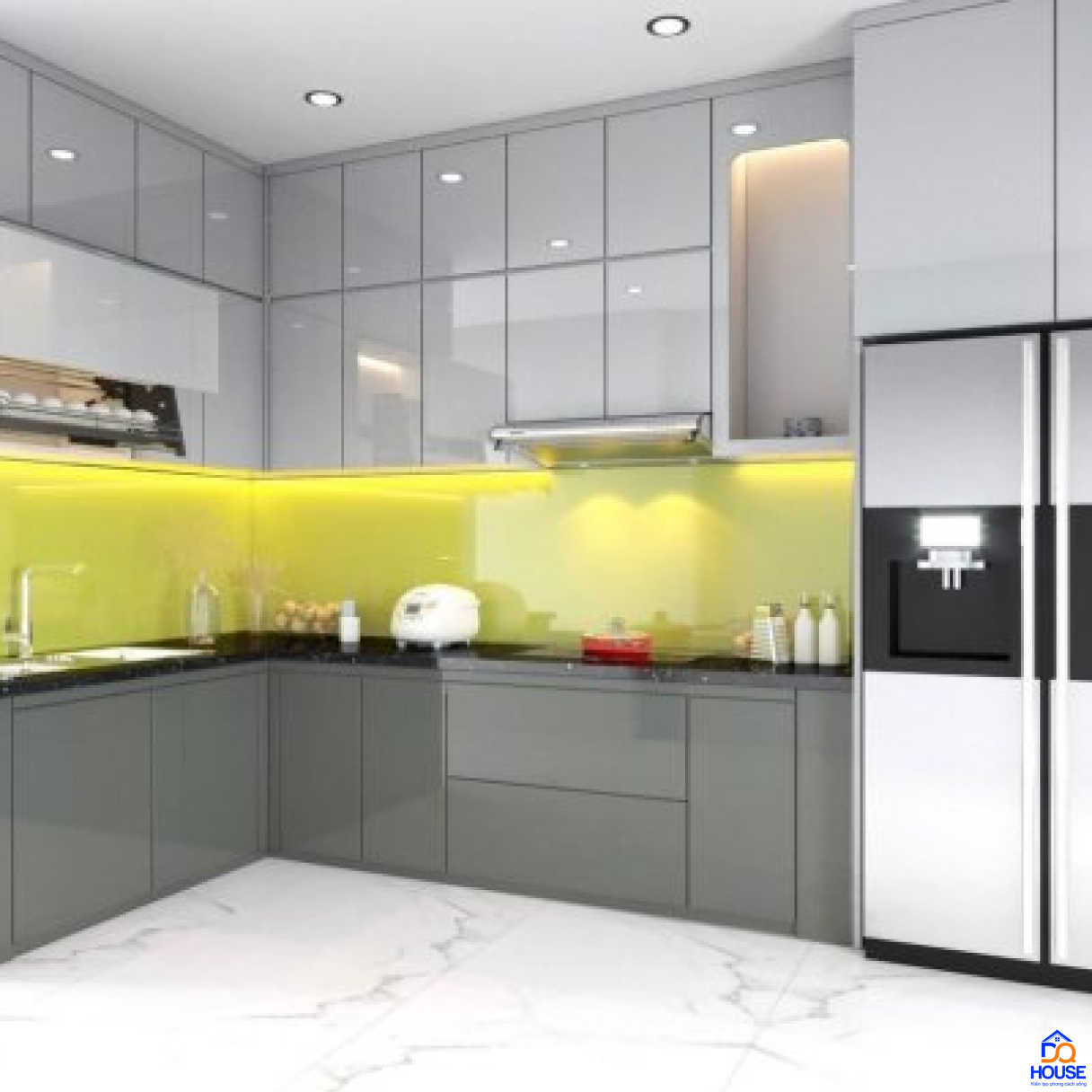 Tủ bếp Acrylic mẫu mới 25