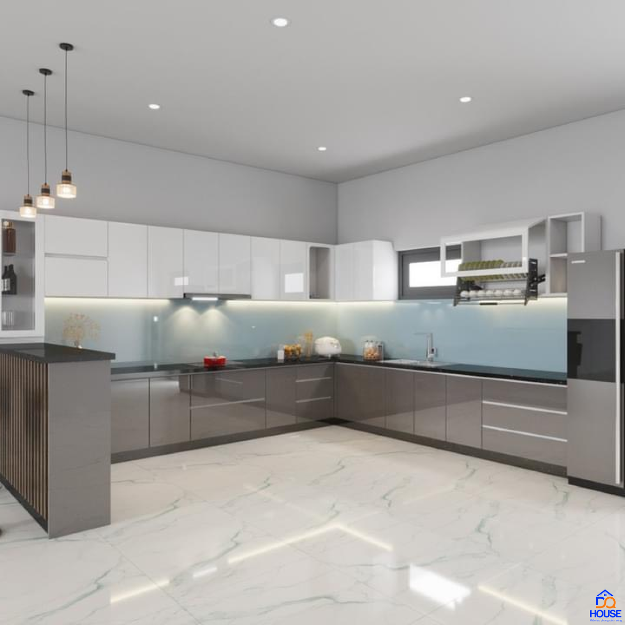 Tủ bếp Acrylic mẫu mới 15