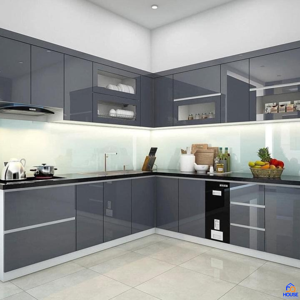 Tủ bếp Acrylic mẫu mới 11