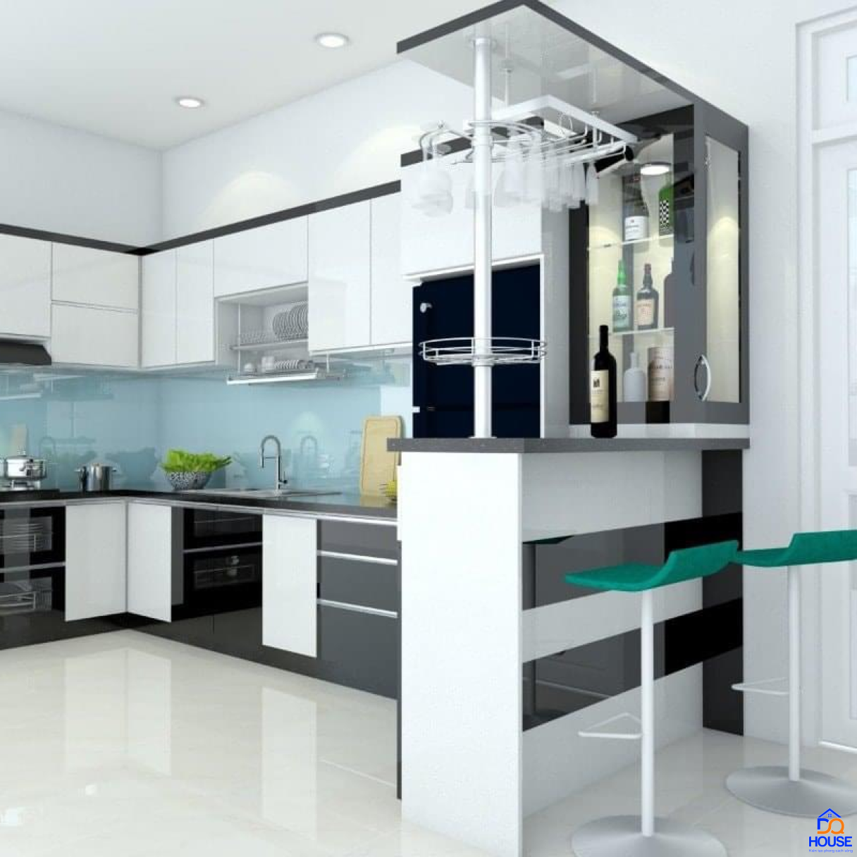 Tủ bếp Acrylic mẫu mới 3