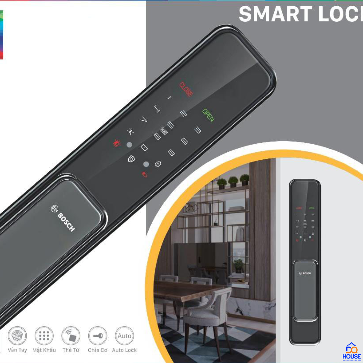 Khóa vân tay Bosch EL600 EU Black nhận diện khuôn mặt 