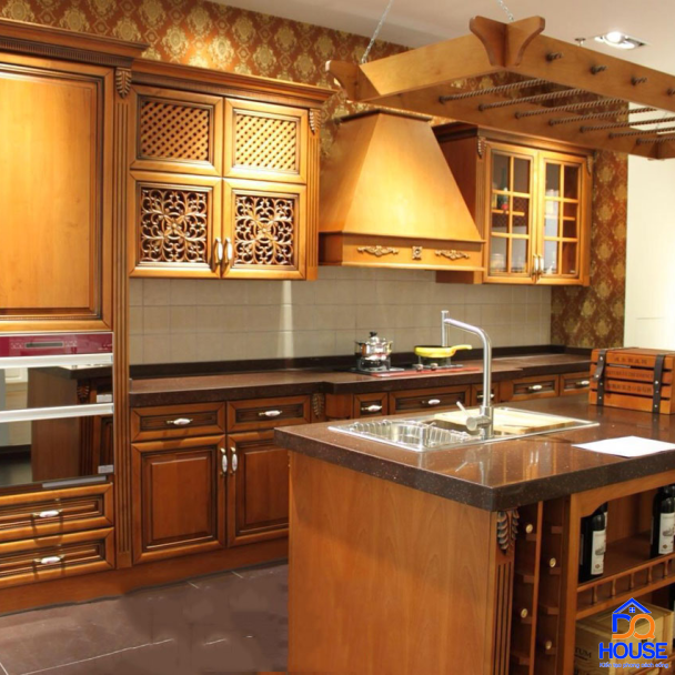 Tủ bếp gỗ sồi Mỹ hiện đại 13