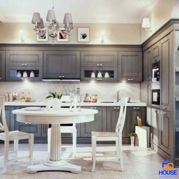 Tủ bếp bán cổ điển mẫu mới 61