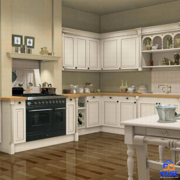 Tủ bếp bán cổ điển mẫu mới 42