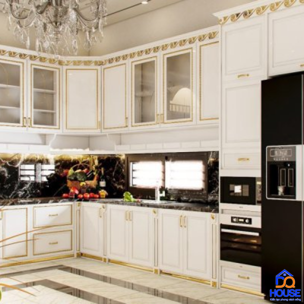 Tủ bếp bán cổ điển mẫu mới 45