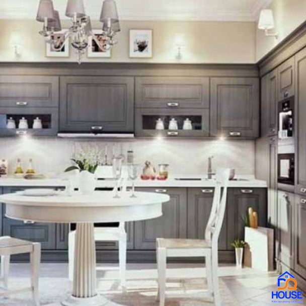 Tủ bếp bán cổ điển mẫu mới 36