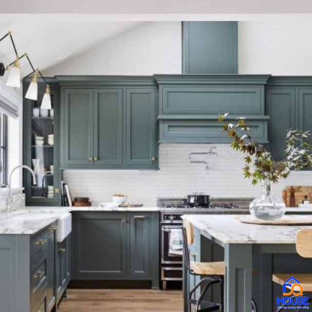 Tủ bếp bán cổ điển mẫu mới 37