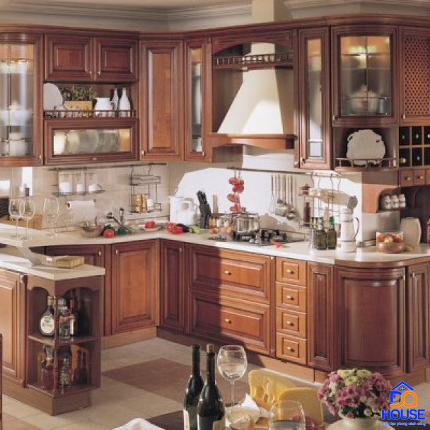 Tủ bếp bán cổ điển mẫu mới 40