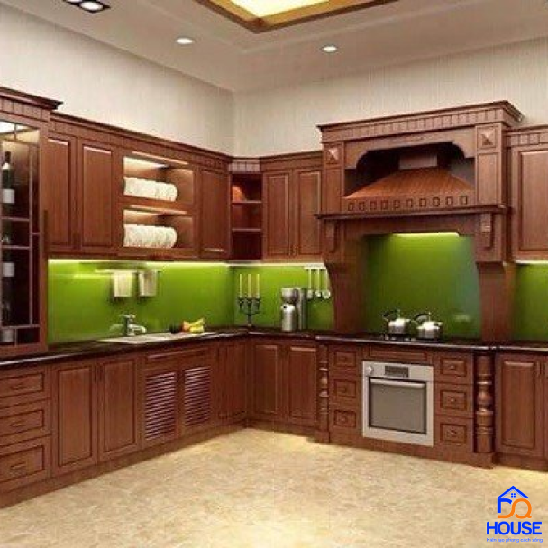 Tủ bếp bán cổ điển mẫu mới 28