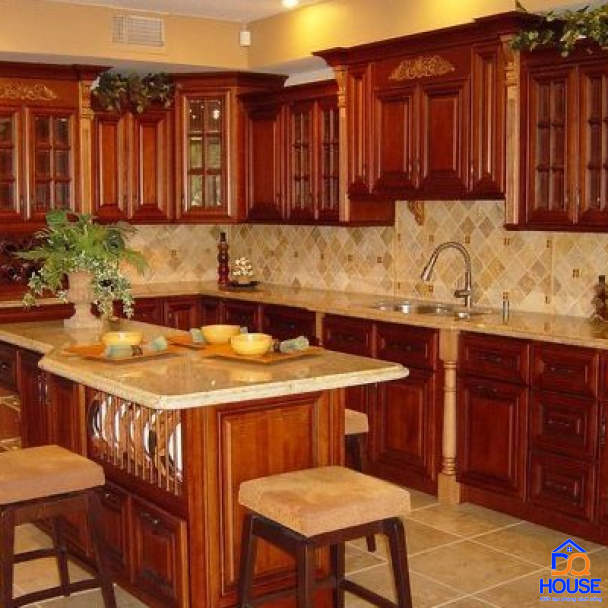 Tủ bếp bán cổ điển mẫu mới 30