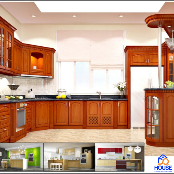 Tủ bếp chữ U hiện đại 2