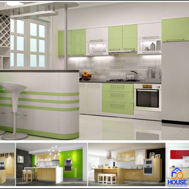 Tủ bếp chữ U hiện đại 1