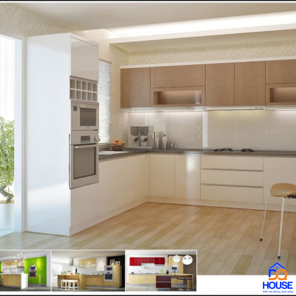 Tủ bếp chữ L hiện đại 2