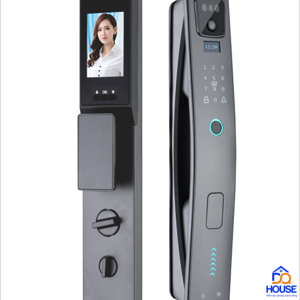 Khóa cửa vân tay Hubert HB CG79 Nano Gray App wifi, camera 