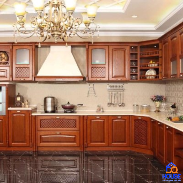 Tủ bếp bán cổ điển mẫu mới 73