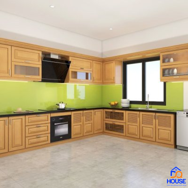 Tủ bếp gỗ sồi Nga mẫu mới 34