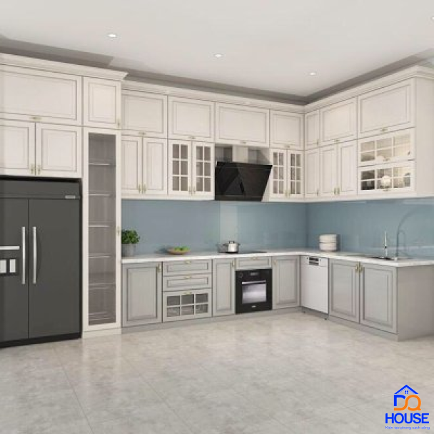 Tủ bếp gỗ sồi Nga mẫu mới 31