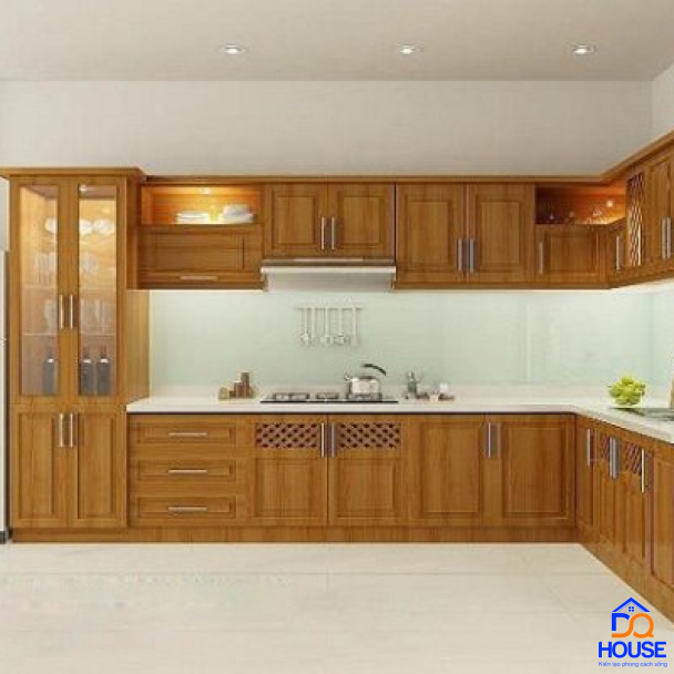Tủ bếp gỗ sồi Nga mẫu mới 21