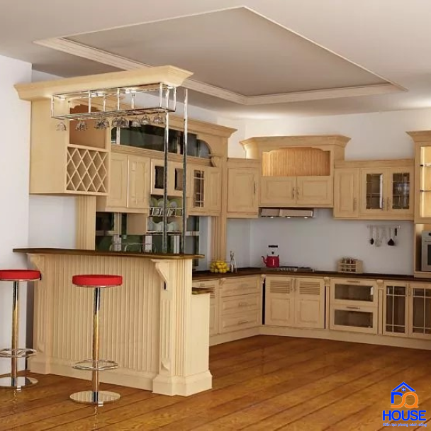 Tủ bếp gỗ sồi Nga mẫu mới 15