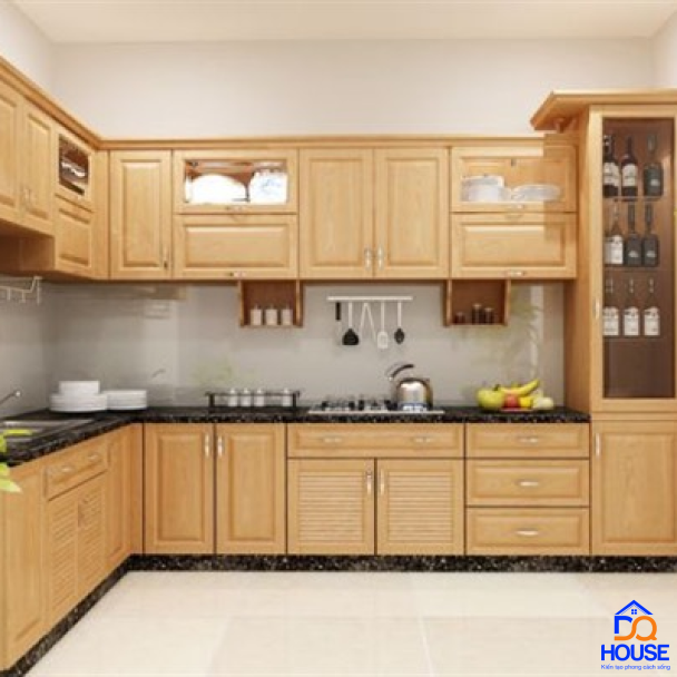 Tủ bếp gỗ sồi Nga mẫu mới 11