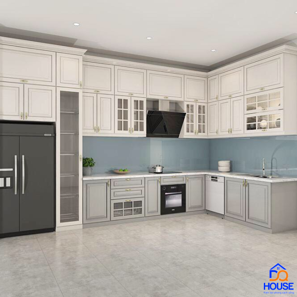 Tủ bếp gỗ sồi Nga mẫu mới 1