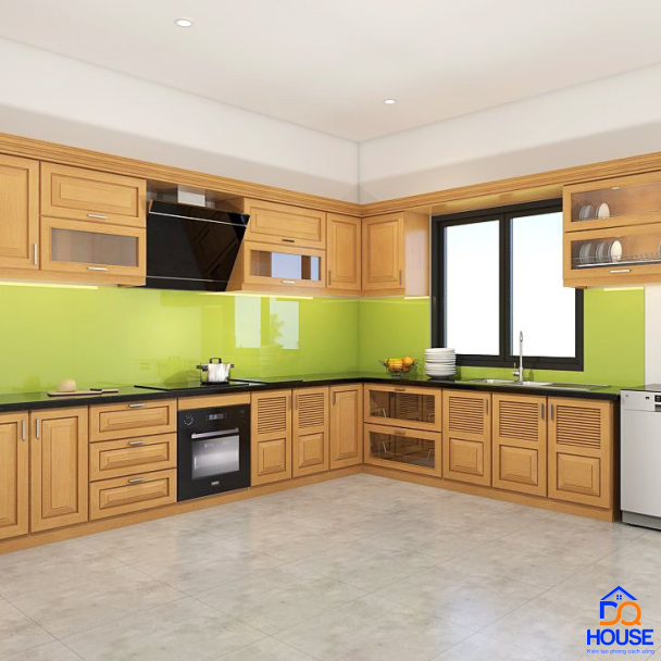 Tủ bếp gỗ sồi Nga mẫu mới 4