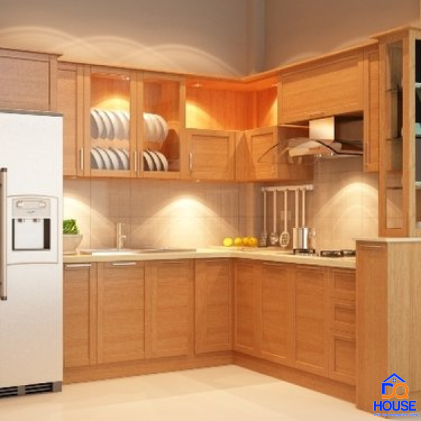 Tủ bếp gỗ sồi Nga tân cổ điển 30