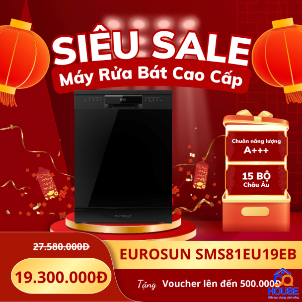 Máy rửa bát 15 bộ Eurosun SMS81EU19EB 