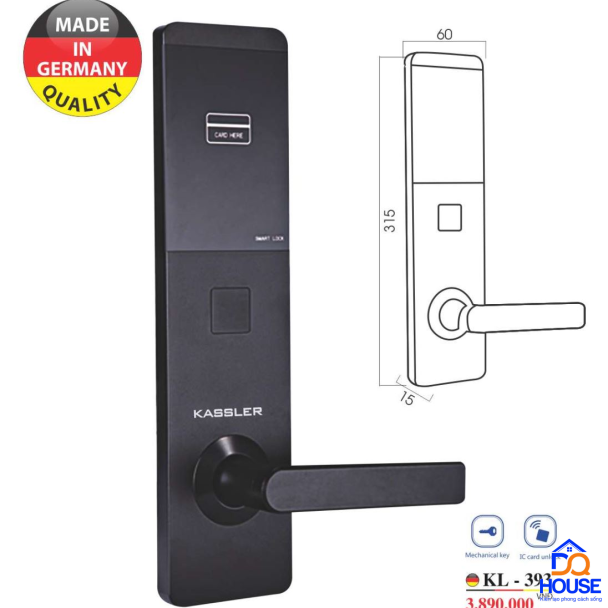 Khóa điện tử Kassler KL-393 - Chất liệu Titan chống oxy hóa 